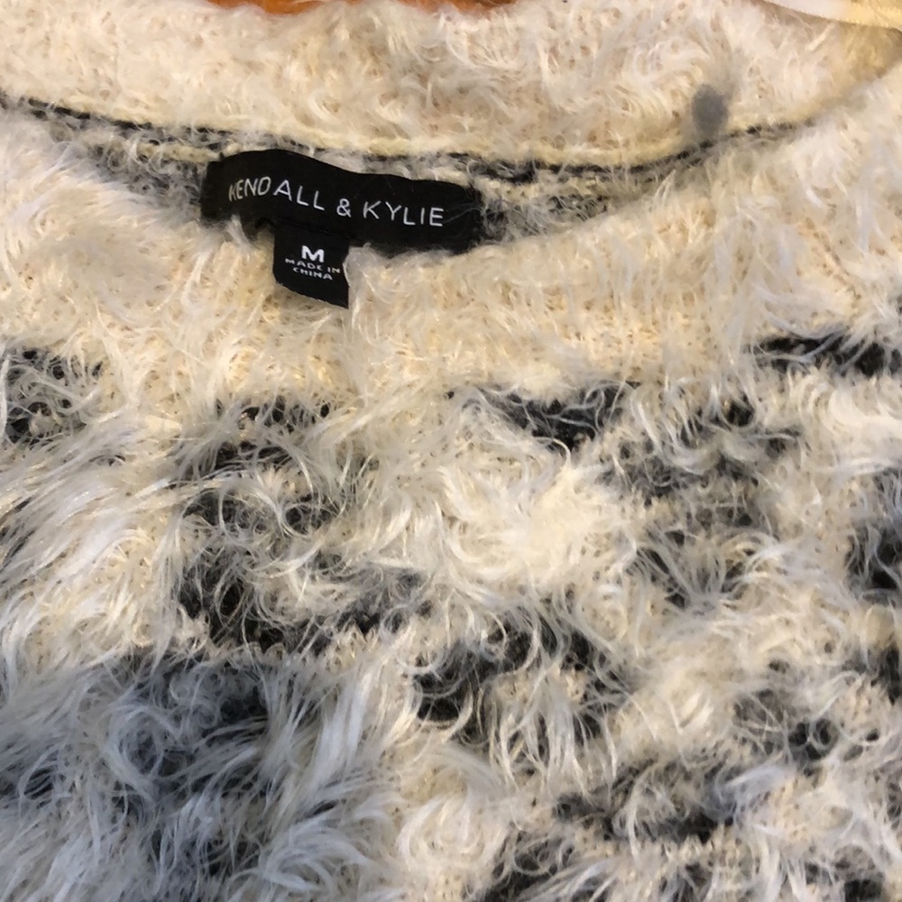 Kendall & Kylie Leopard Cropped Eyelash Sweater
